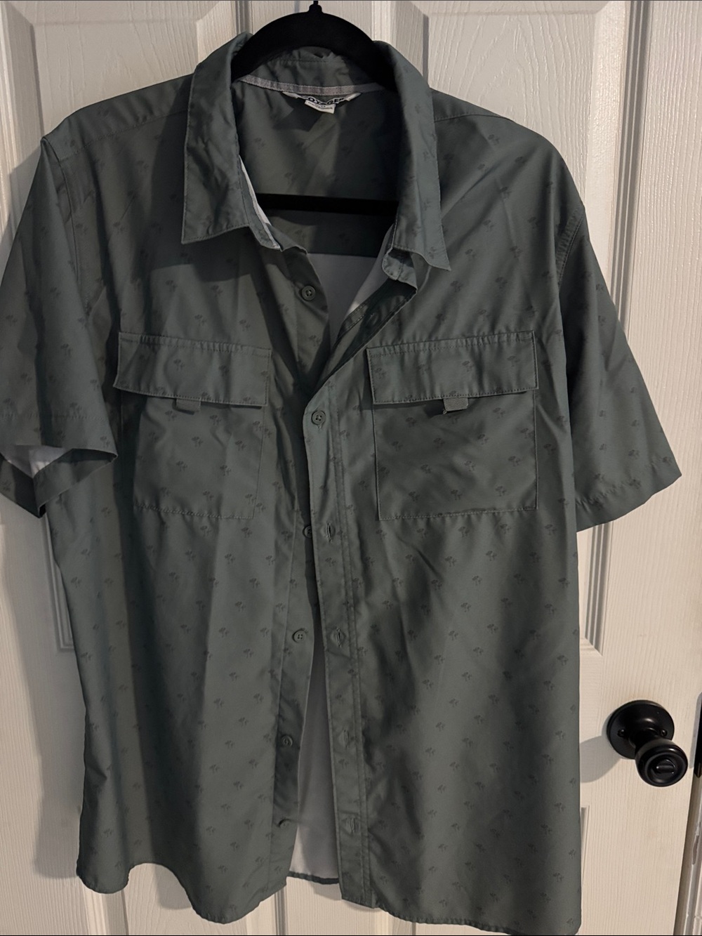 Men's Short-Sleeve Button-Down Shirt in Olive